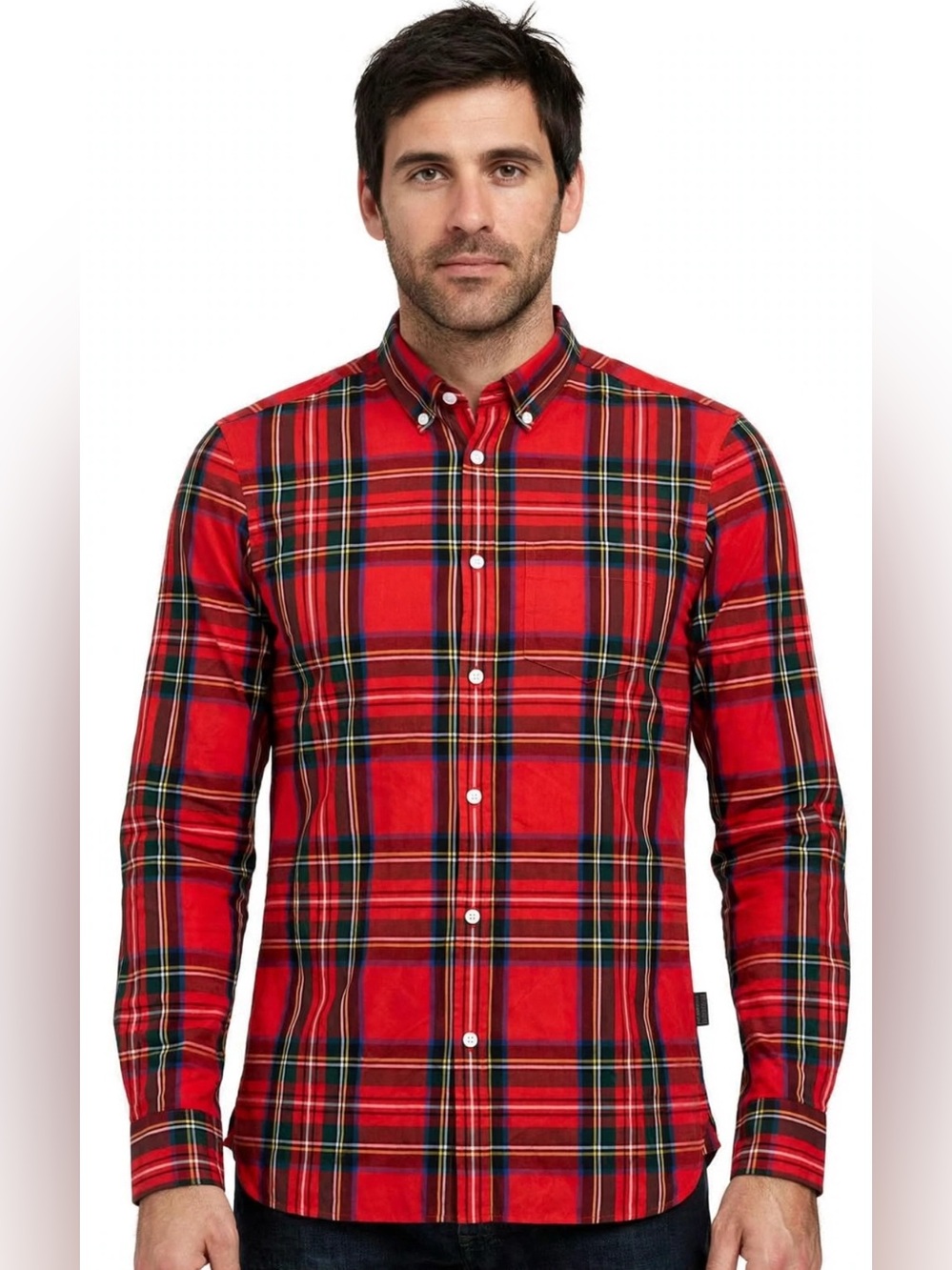 Authentic Burberry London England Red Archive Check Shirt 4061897 Sz M